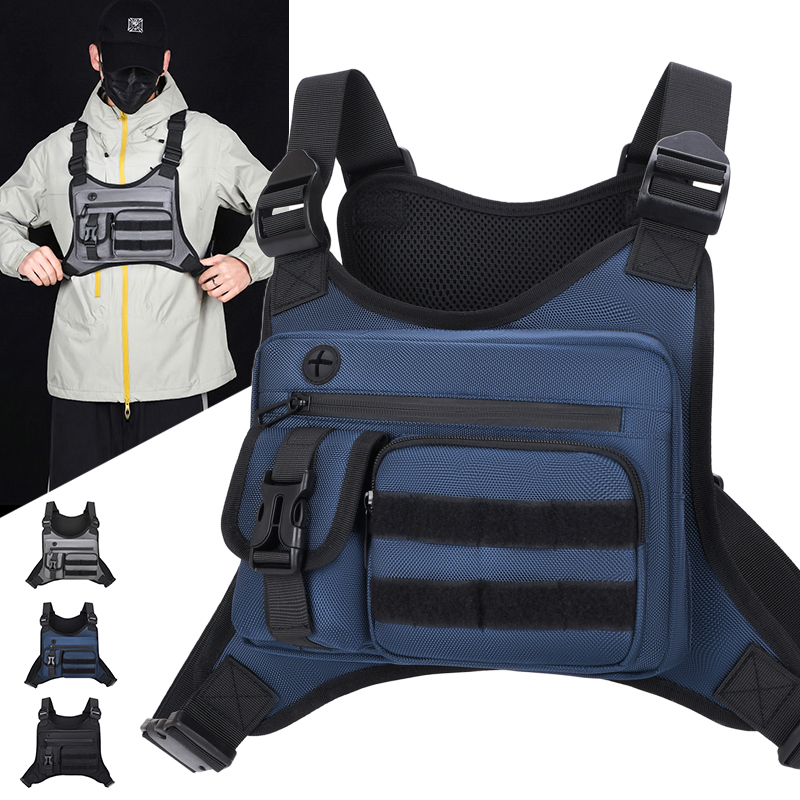 Cycling Gear Pouch - Тактическая нагрудная сумка-жилет для мужчин, водонепроницаемая,